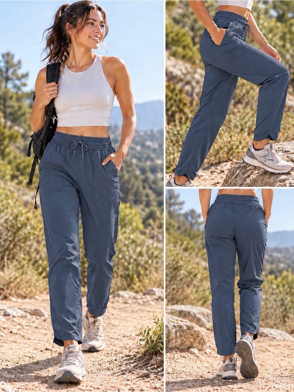 SPANX Slate Blue Drawstring Jogger Pants